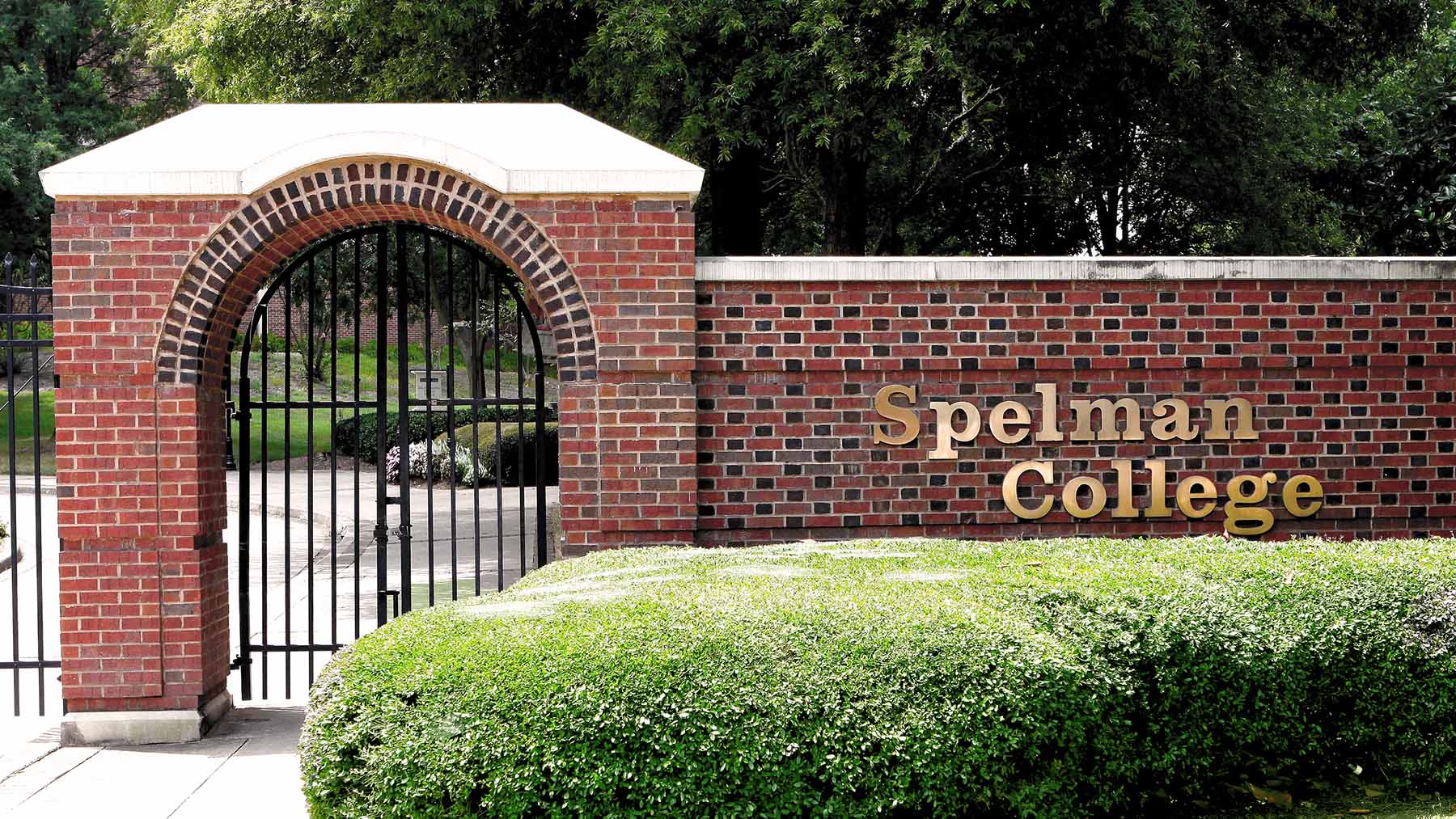 The entrance gates at Spelman College. 