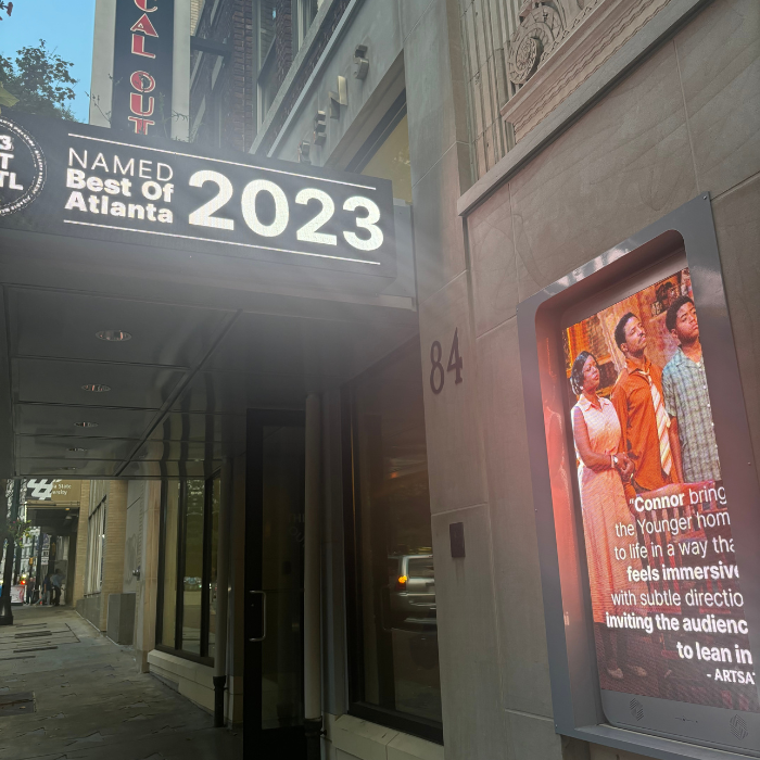 flyer outside of theatre 