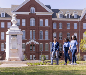 Students Walking Across Spelman College campus