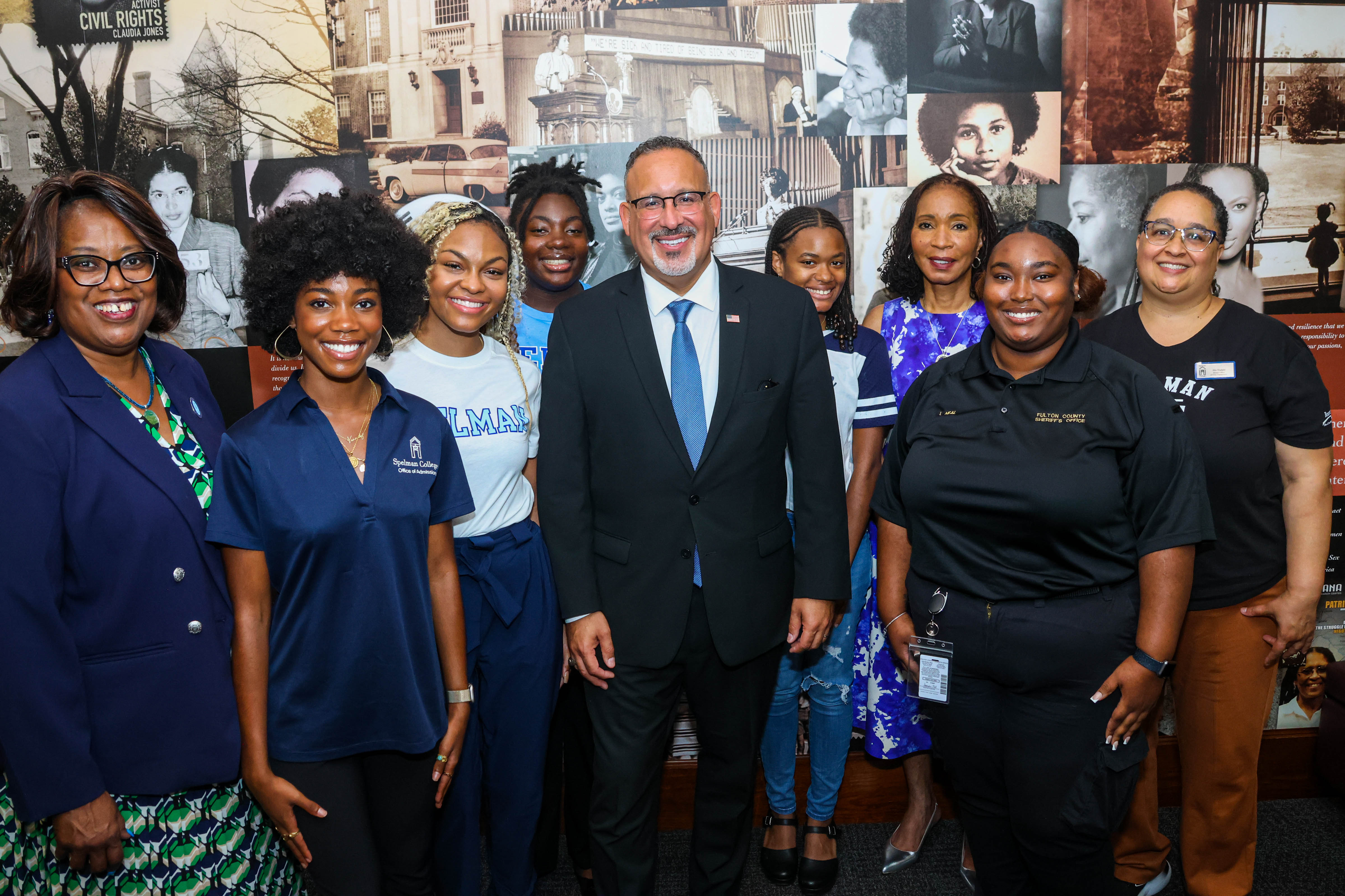 Secretary Cardona with Spelman leaders and students.