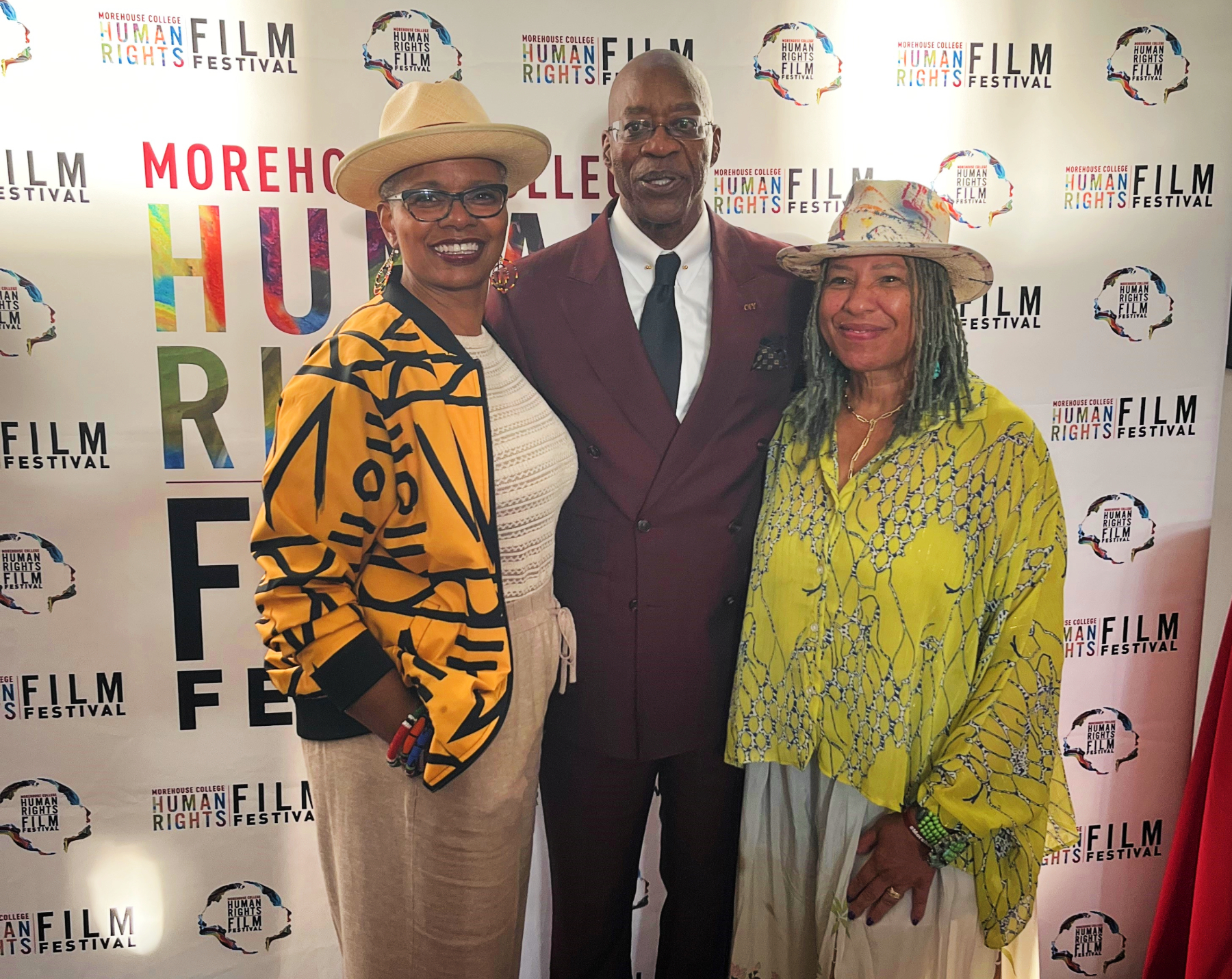 Barbara Chirinos with Edwin Moses and Ayoka Chenzira