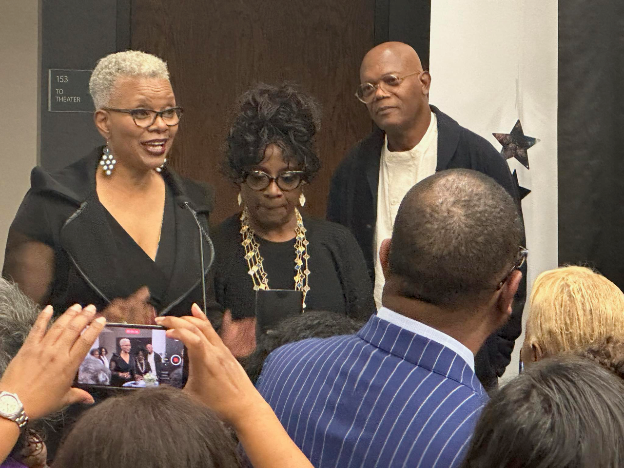 Barbara Chirinos with LaTanya Richardson Jackson and Samuel L. Jackson