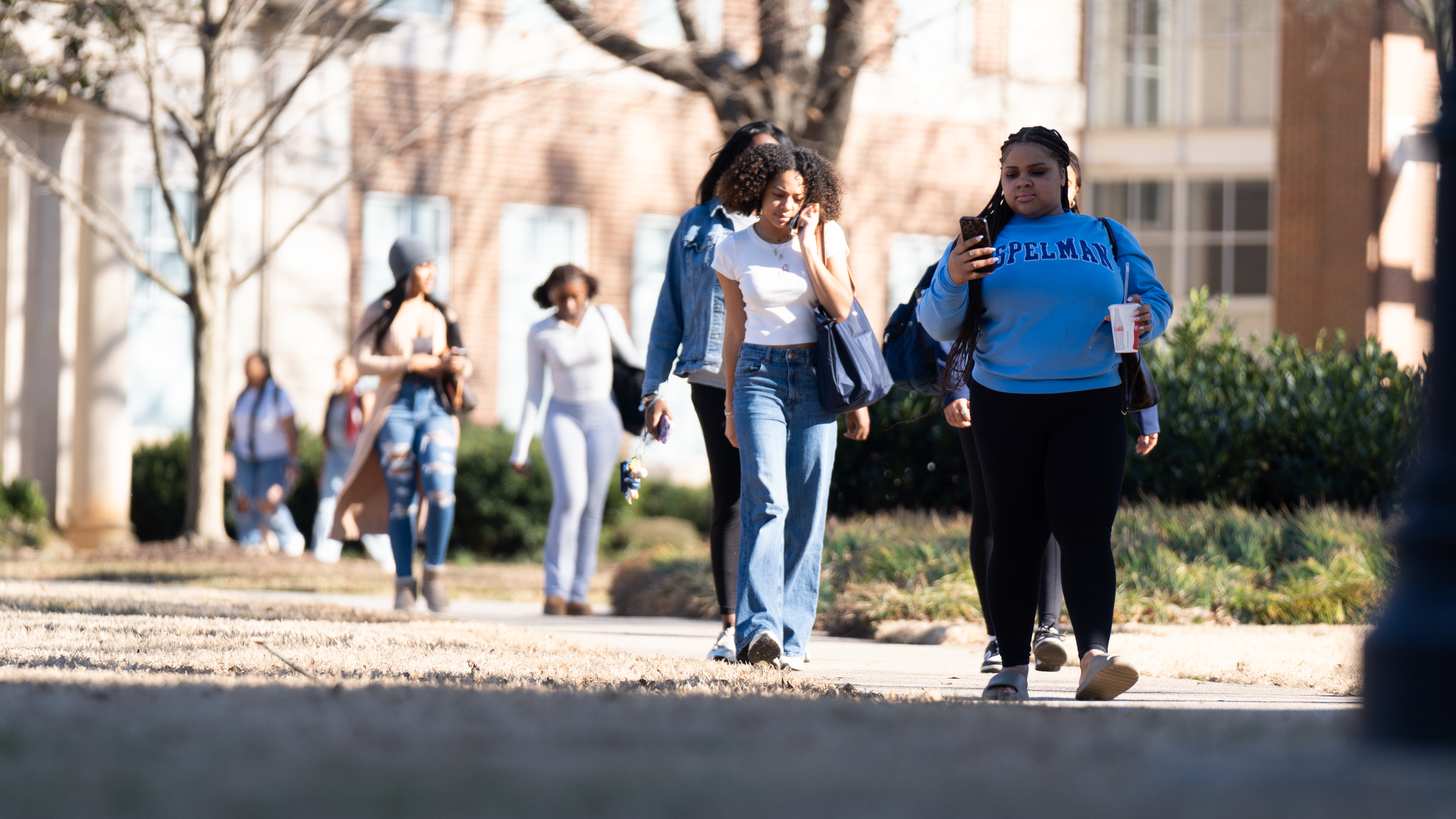 Stock photo of students outside
