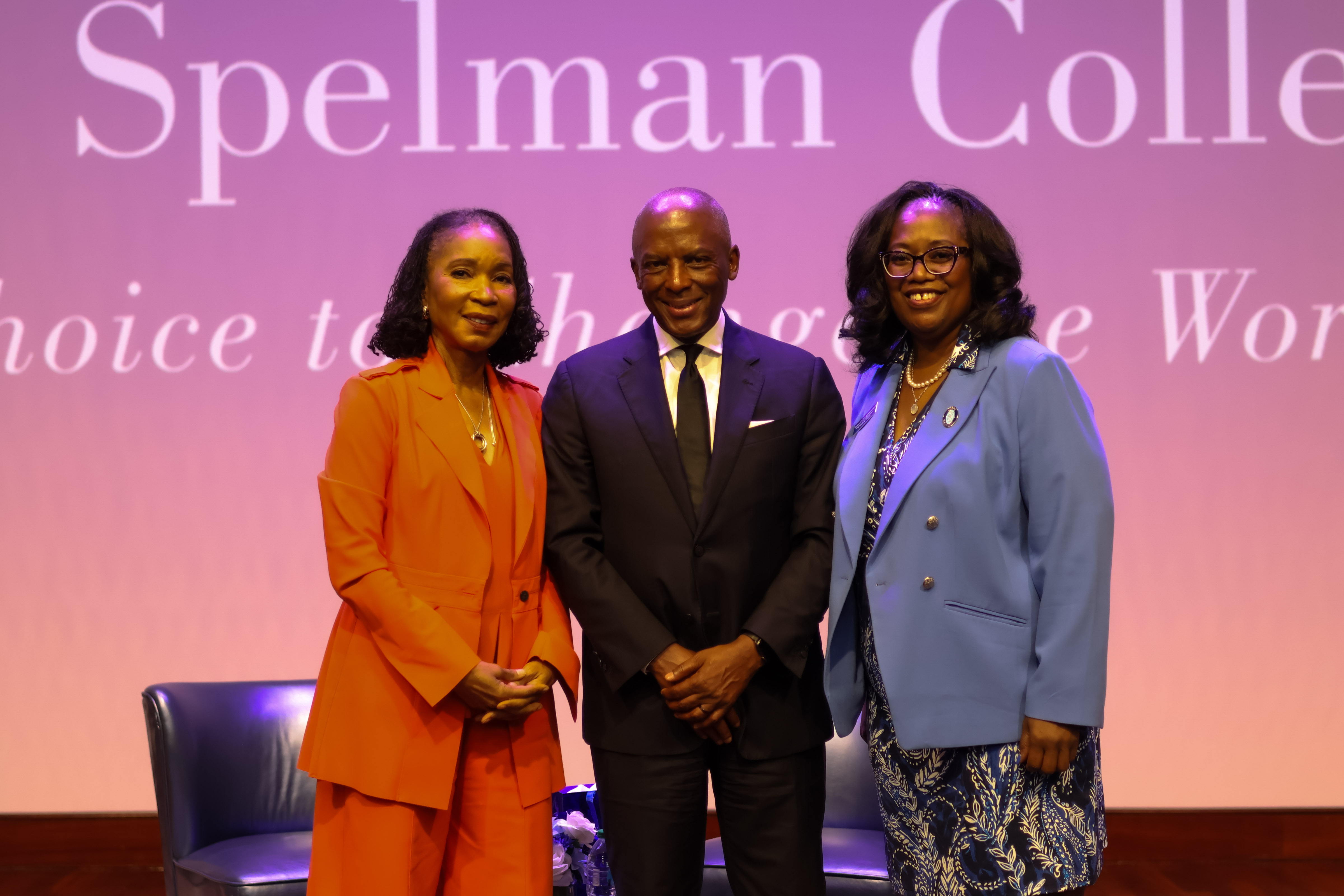 President Helene Gayle, Provost Pamela Scott-Johnson, and Chris Womack